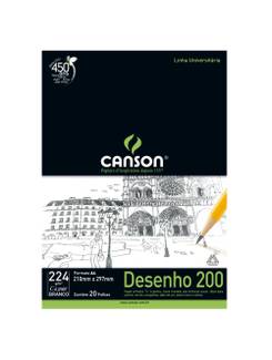 BLOCO DESENHO 200G A4 20FL - BRANCO - UN - CANSON