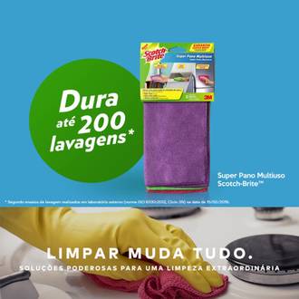 PANO MULTIUSO SUPER SCOTCH-BRITE - C/3 - 29X29 - UN - 3M