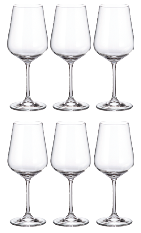 Conjunto 6 Taças de Cristal Ecológico Bohemia Strix para Vinho 450ml