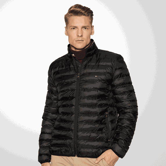 JAQUETA MASCULINA ACOLCHOADA TÉRMICA PRETA TOMMY HILFIGER