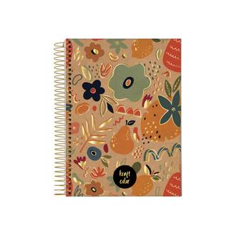 CADERNETA 1/8 ESPIRAL CAPA DUR 80FLS - KRAFT COLOR - PCT 10 - JANDAIA
