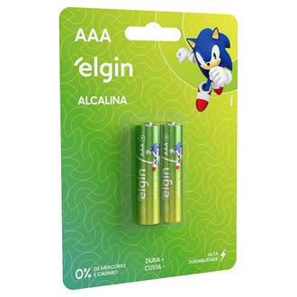 PILHA ALCALINA PALITO AAA C/2 - 82154 - UN - ELGIN