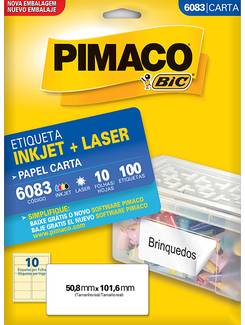 ETIQ INKJET/LASER CARTA 10FL 6083 - 50X101 - UN - PIMACO