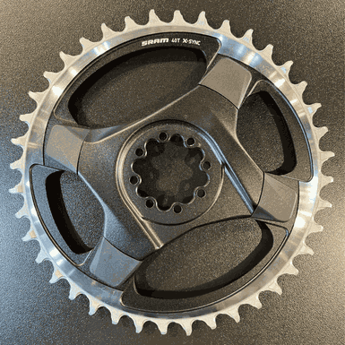 Coroa Sram Original X-Sync de 8 Parafusos com 107 BCD Preta e Prata