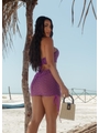SAÍDA DE PRAIA RECORTE CURTA COM ARGOLA ROXO FÚCSIA COLEÇÃO PE NA AREIA - 2
