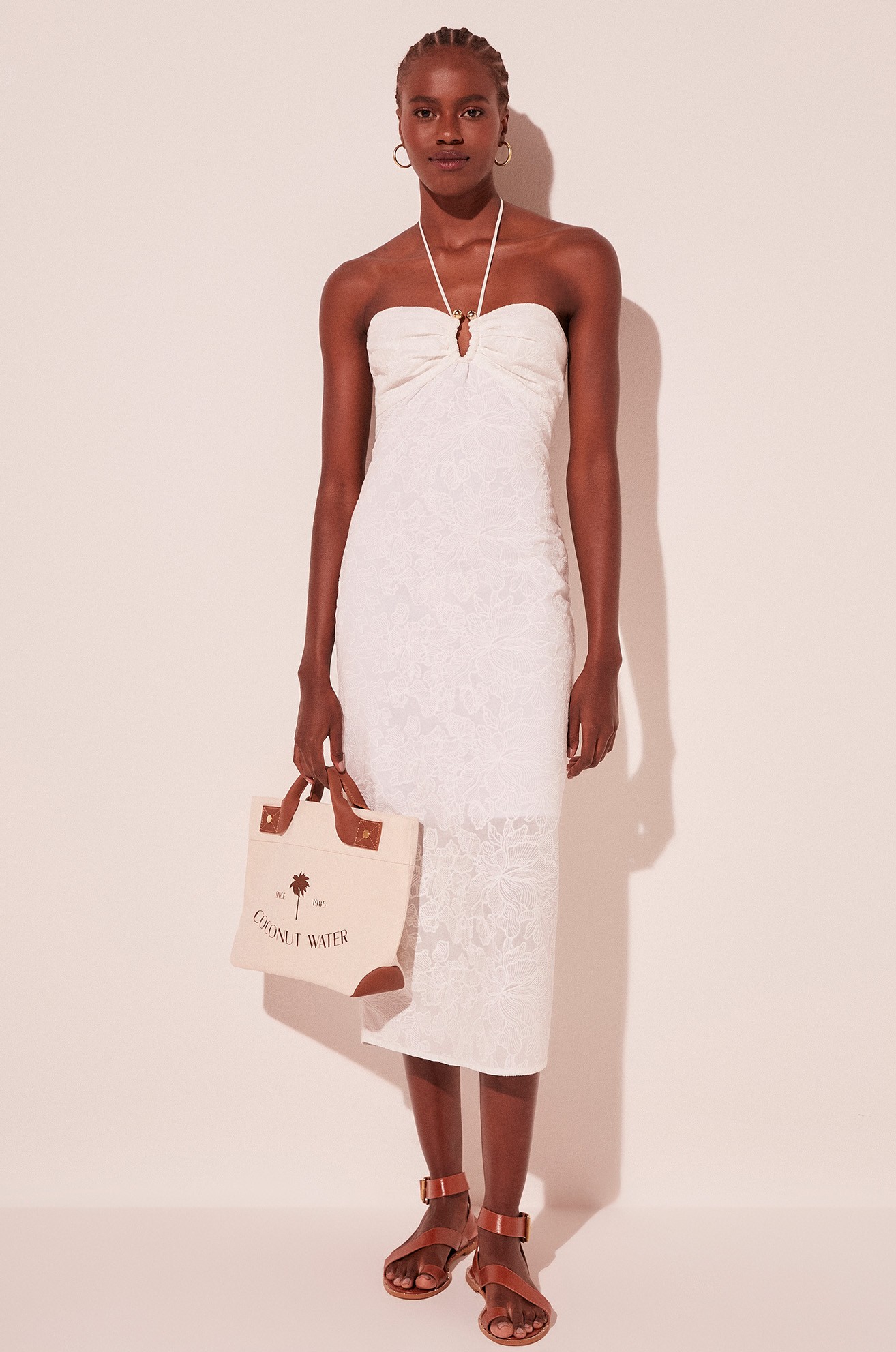 Vestido midi orquidea off white