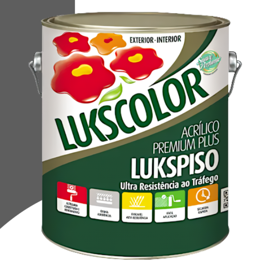 ACRÍLICO LUKSCOLOR PREMIUM PLUS LUKSPISO CINZA CHUMBO 3.6L