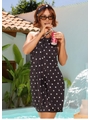 SAÍDA DE PRAIA VESTIDO AURA NA SEDINHA PRETO COLEÇÃO PÉTIT POÁ - 1