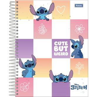 CADERNO COLEGIAL CAPA DURA 10X 160FLS - STITCH - PCT 4 - FORONI