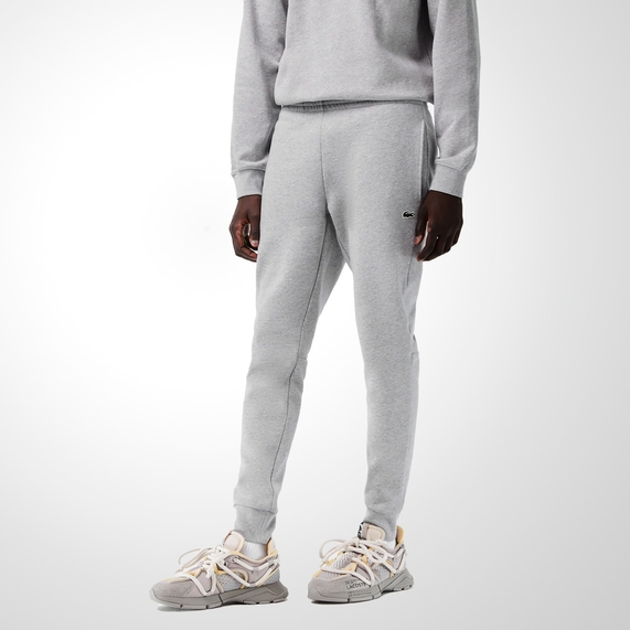 CALÇA MASCULINA ESPORTIVA EM FLEECE ALGODÃO CINZA LACOSTE