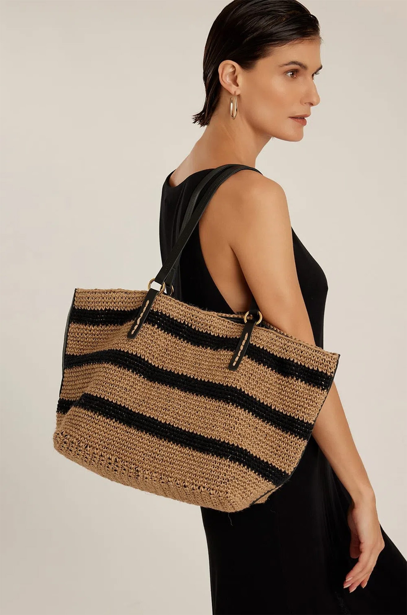 Bolsa listras rami natural