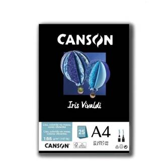 PAPEL IRIS VIVALDE 185G 25FL A4 - PRETO - UN - CANSON