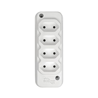 TOMADA BARRA NBR 2P 10A(4x)QUADRUP BRANCA TECHNA