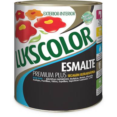ESMALTE SINTÉTICO LUKSCOLOR (base água) Acabamento: ALTO BRILHO Cor: BRANCO 0.9L