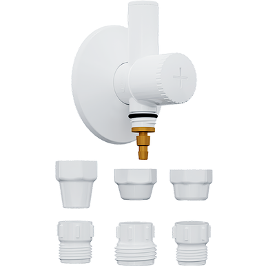 ADAPTADOR PARA FILTRO EM ABS BRANCO COM REGISTRO INTEGRADO