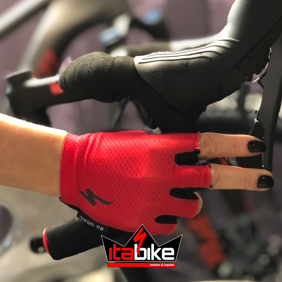 Luva Specialized Dedo Curto BG Grail Feminina Vermelha